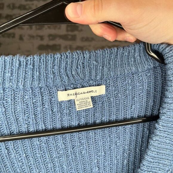 American Eagle | women blue knitted cardigan sweater - Picture 2 of 10